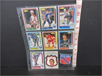 LOT OF 9 OLD HOCKEY CARDS IN SLEEVE 1986 OPC ETC.