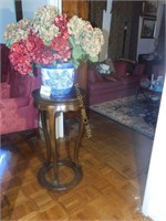 Rare Teak Wood Flower Stand wooden with Floral