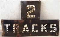 Vintage Railroad / Train 2 Tracks Sign - Marbles