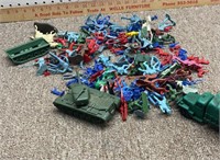 Plastic army guys and trucks