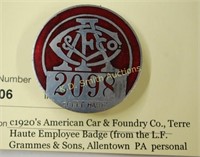 c1920's American Car & Foundry Co., Terre Haute