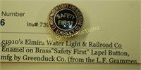 c1910's Elmira Water Light & Railroad Co Enamel on