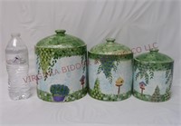 Kitchen Canisters w Spring & Birdhouse Design