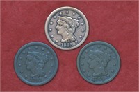 3 - Large Cents 43, 44 and 45