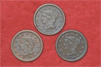 3 - Large Cents 46, 48 and 49