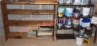 Wooden Bookshelf & Metal Shelf