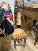 small vintage chair wood and cloth