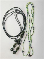 Beautiful Glass Seed Bead Necklaces 38" & 35"