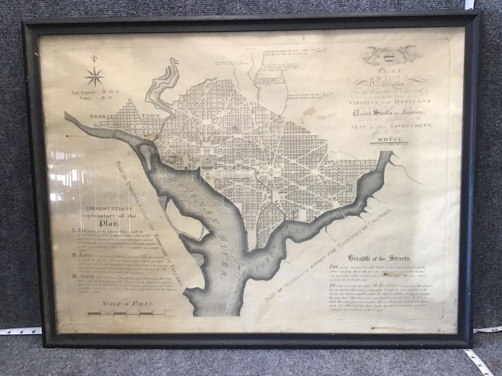 1792 Plan of City of Washington Framed Map