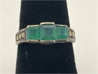 Sterling Emerald Vintage Ring 3gr TW, Sz 6.5