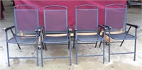 Set of Four Metal Folding Patio Chairs