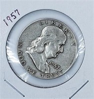 1957-D Silver Franklin Half Dollar