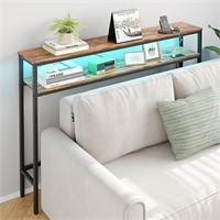 Sofa Table with LED Lights  47.2in Rustic