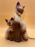 Vintage Kron Porcelain Siamese Cats TV Lamp