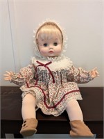 Calico Dress Sitting Effanbee Cryer Doll 12"