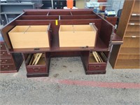 Wooden Desk with Credenza