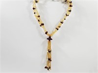 Y Necklace Glass Beads 20"