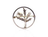 Scottish sterling silver thistle brooch