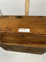 Two Pine counter top storage boxes with hinged lid