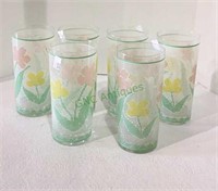 Vintage beverage glasses set of six with