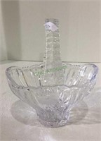 Small Princess House etched glass basket bowl