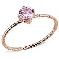 IP Rose Gold (Ion Plating) Stainless Steel Ring wi