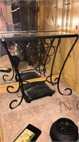 Mirror top wine rack table