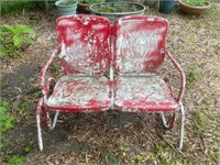 Vintage Double Metal Glider- Red