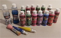 Lot Of Crafters Paint W/ Brushes