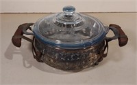 Antique Pyrex Casserole Dish W/ Spring Loaded