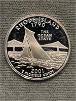 2001 S Proof Silver State Quarter Rhode Island