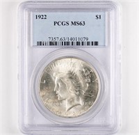 1922 Peace Dollar PCGS MS63