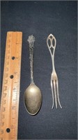 Spoon, Pickle Fork both Sterling