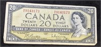 1954 Bank of Canada $20 Bank Note