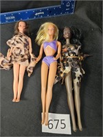 3 Mattel dolls