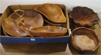 Group of Wood Bowls & Servers