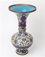 Tall White Chinese Cloisonne Vase