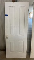 Antique door: 30” bottom, 29.5” top x 76.5” lock