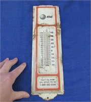 vintage metal "at & t" thermometer (13in long)
