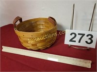 2004 CLASSIC BUTTON BASKET WITH LEATHER LOOPS