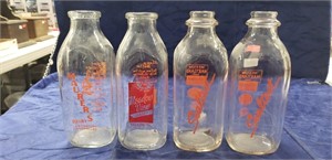 (4) Glass Milk Bottles (Maurer's, Sealtest &