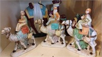 Ceramic Wisemen and Camel Figurines+