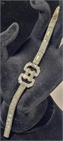 VTG Art Deco Silver Tone / CZ's Bracelet