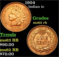 1904 Indian Cent 1c Grades Select Unc RB