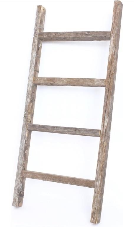 4 ft rustic style wooden blanket ladder