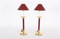 Vintage Touch Lamps w/ Tole Ware Shades