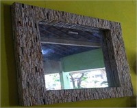 Petrified Wood and Resin Mirror 70L