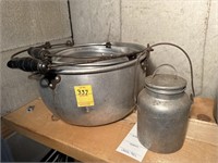 Vintage Cooking Pots and Vintage Small Milk Jug
