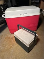 Large Rubbermaid Cooler and Small Lunch Cooler
