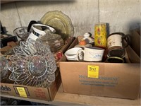 (2) Boxes of Vintage Glassware Including: